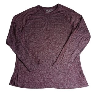 Figs Burgundy Heather Long Sleeve Top